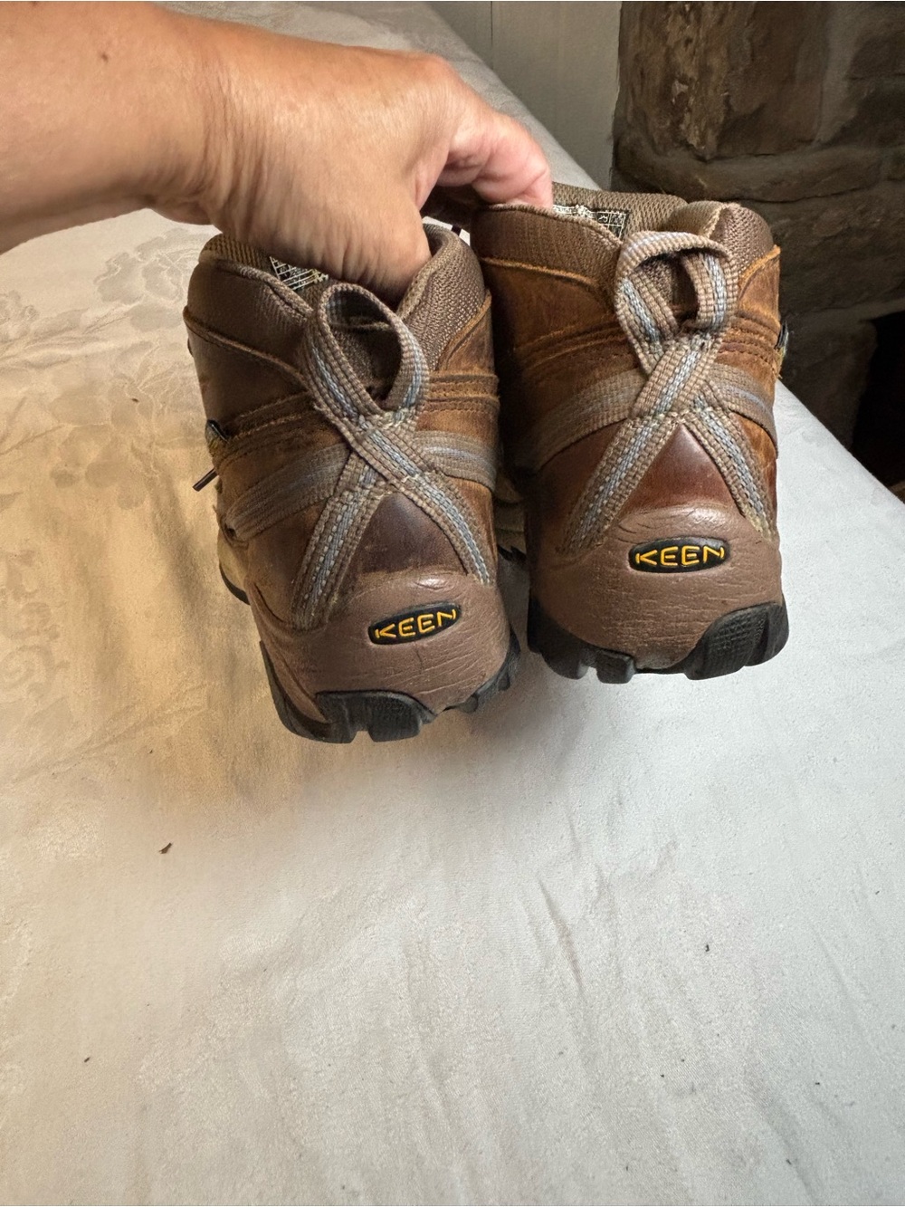 KEEN Womens 6.5 EU 37 Brown Leather KEEN.DRY Mid Hiking Boots Lace Up Gorpcore - Picture 8 of 9